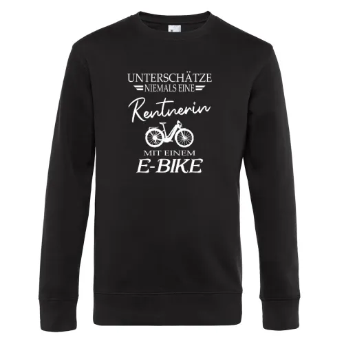 E-bike Fahrrad Oma Radfahrer Rentnerin Ebike Motiv Sweat Männer King Crew Neck