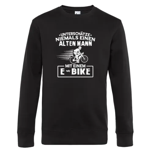 E Bike Fahrrad Rentner Radfahrer Fahrradfahren Sweat Männer King Crew Neck