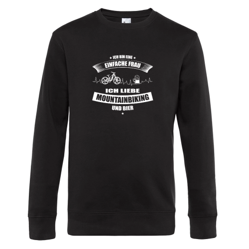 Ebike Mountainbiker Frau Liebt Mountainbike und Bier Sweat Männer King Crew Neck
