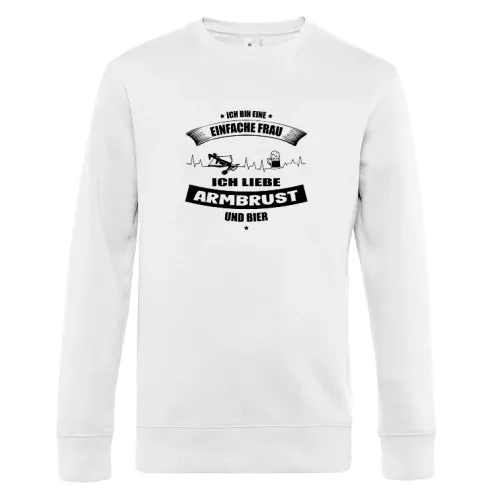Einfache Frau Liebt Armbrust Bier Bogenschießen Sweat Männer King Crew Neck