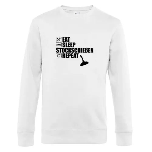 Eisstockschießen Eat Sleep Stockschießen Repeat Sweat Männer King Crew Neck