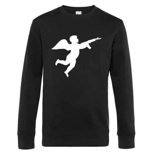 Engel mit Gewehr Sweat Männer King Crew Neck