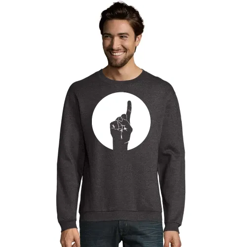 erhobener Zeigefinger im Kreis Männer Sweat