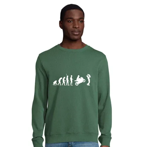 Evolution Motorrad mit Vater und Kind Männer Sweat