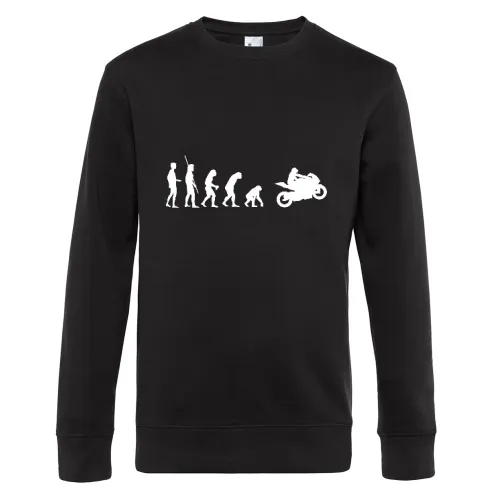 Evolution Motorrad Rückwärts Männer Sweat Evolution Motorrad Rückwärts Sweat