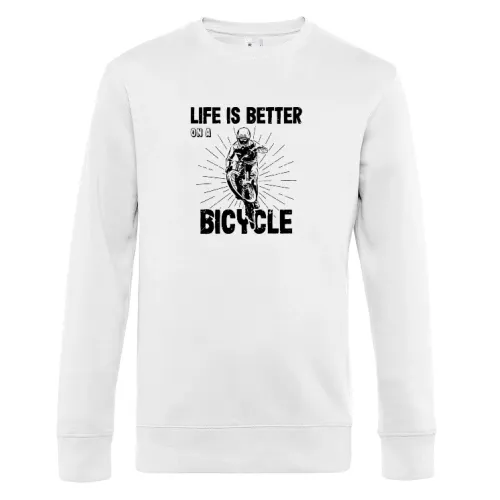 Fahrrad Fahrradfahren MTB Bike Life is Bicycle Sweat Männer King Crew Neck