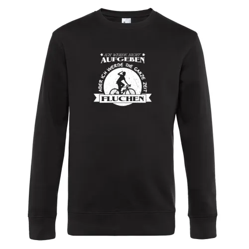 Fahrrad Radfahrer Spruch Fahrradfahren Fluchen Sweat Männer King Crew Neck