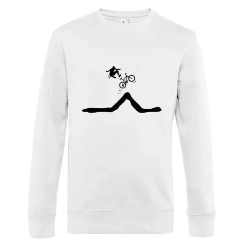 Fahrrad Sprung mit Abstieg des Fahrers Sweat Männer King Crew Neck