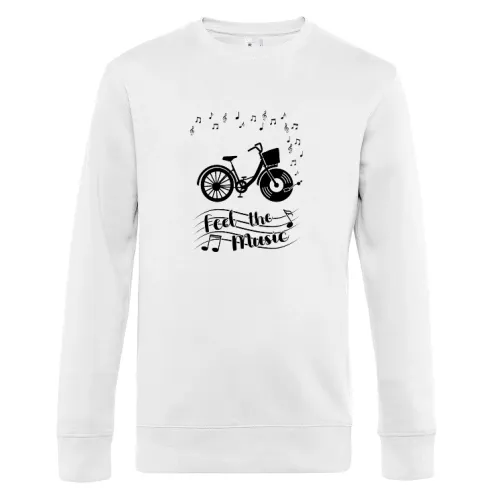 Feel The Music Fahrrad mit Vinyl Schallplatte Sweat Männer King Crew Neck