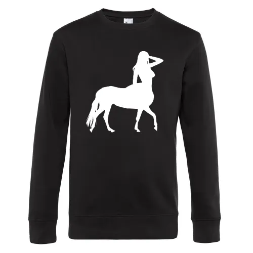 Frauenkörper auf Pferd Sweat Männer King Crew Neck