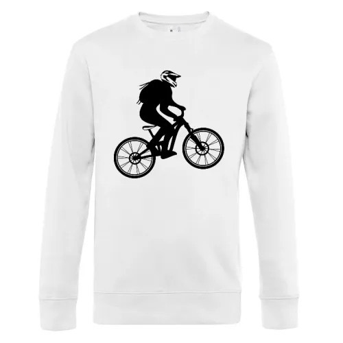 Fully Mountainbike mit Biker Cross Helm - MTB Bike Sweat Männer King Crew Neck