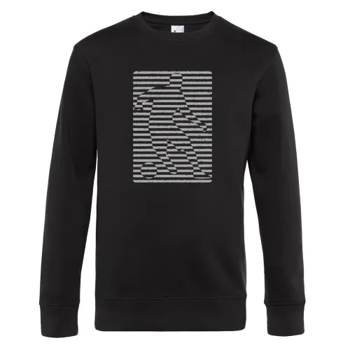 Fußballer vor Streifen Retro Sweat Männer King Crew Neck