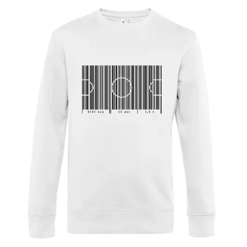 Fußballfeld als Strichcode 90 min Männer Sweat