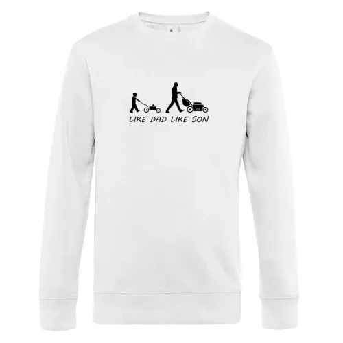 Gartenarbeit Vater Sohn Rasenmähen Rasenmäher Sweat Männer King Crew Neck