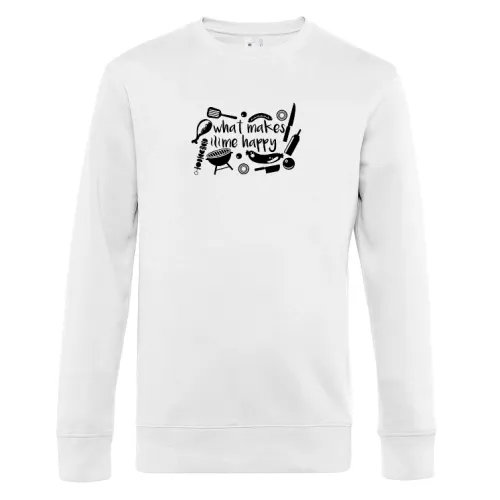 Grillmeister Grillen Griller - BBQ Makes Me Happy Sweat Männer King Crew Neck