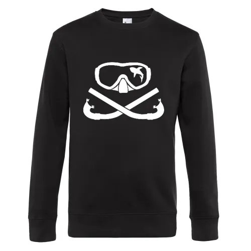 Hai in Taucherbrille mit gekreuzten Schnorchel Sweat Männer King Crew Neck