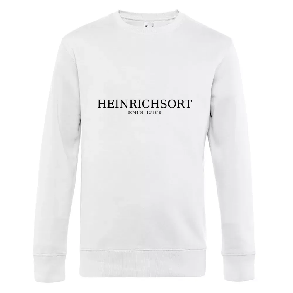  Männer Sweat mit Aufdruck 'Heinrichsort Koordinaten'