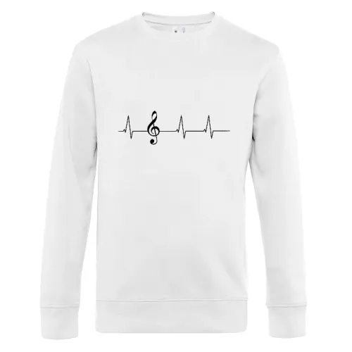 Herzschlag Notenschlüssel Sweat Männer King Crew Neck