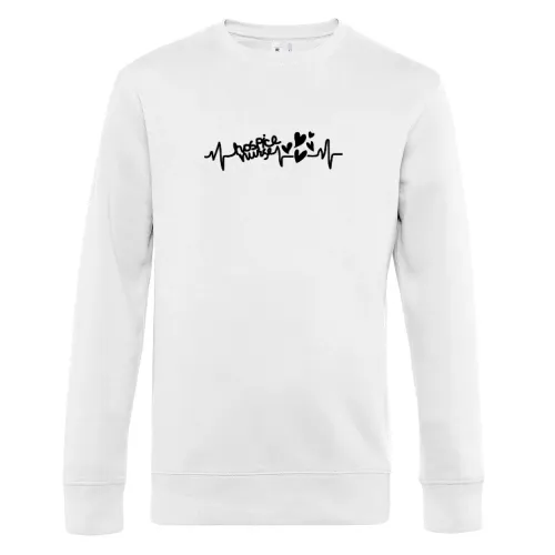 Hospiz-Krankenschwester Heartbeat Nursing Hearts Sweat Männer King Crew Neck