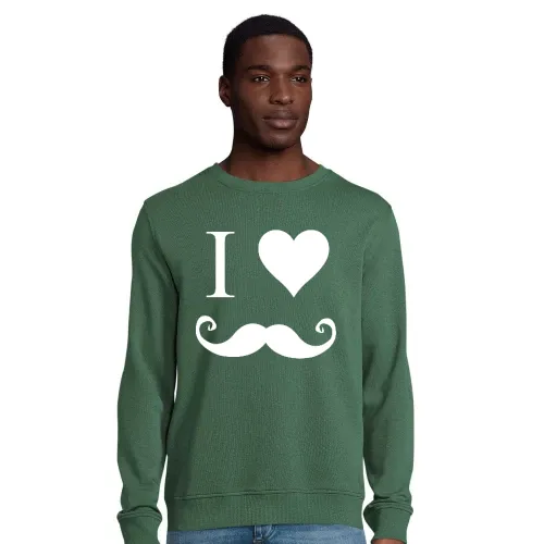 i love Moustache Männer Sweat
