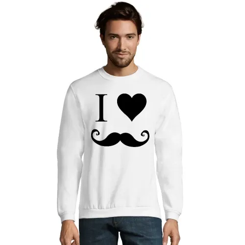 i love Moustache Männer Sweat