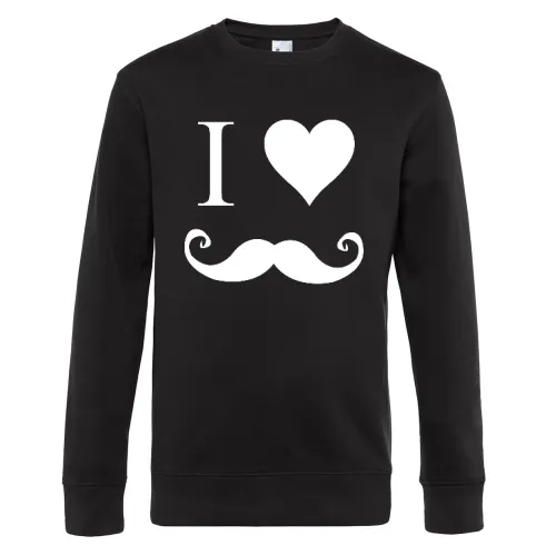i love Moustache Männer Sweat