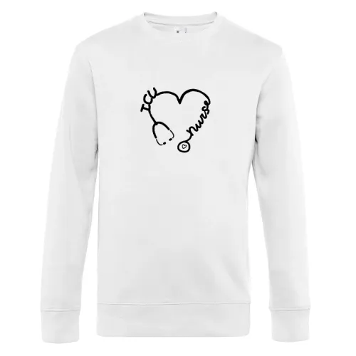 ICU Krankenschwester Stethoskop Herz Krankenpflege Sweat Männer King Crew Neck