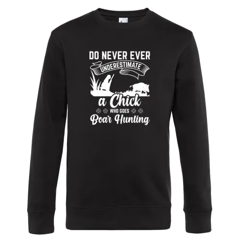 Jägerin Wilschweinjagd Wildschwein Keiler Jäger Sweat Männer King Crew Neck
