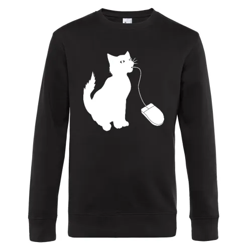 Katze isst PC Maus Männer Sweat