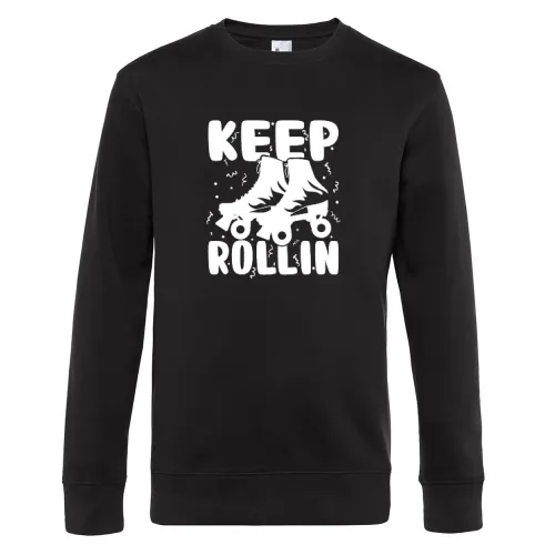 Keep Rollin Skaten Rollschuh Laufen Sweat Männer King Crew Neck