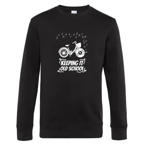 Keeping It Old School Fahrrad Vinyl Schallplatte Sweat Männer King Crew Neck