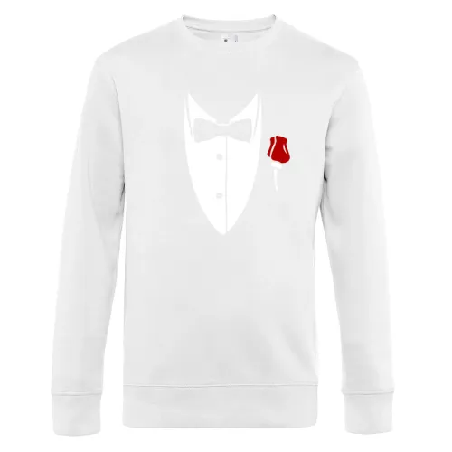 Kragen mit Fliege und Rose aus Anzug Männer Sweat Kragen mit Fliege und Rose aus Anzug Sweat