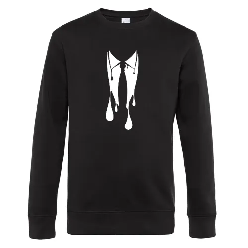 Kragen mit Krawatte aus Anzug Sakko zerläuft Sweat Männer King Crew Neck