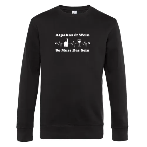 Lama Alpaka Spruch für Alpakazüchter Weintrinker Sweat Männer King Crew Neck
