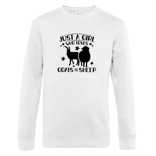 Mädchen mag Ziegen und Schafe Landwirt Bauernhof Sweat Männer King Crew Neck