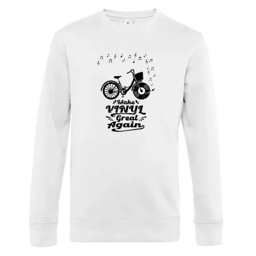 Make Vinyl Great Again Fahrrad mit Schallplatte Sweat Männer King Crew Neck