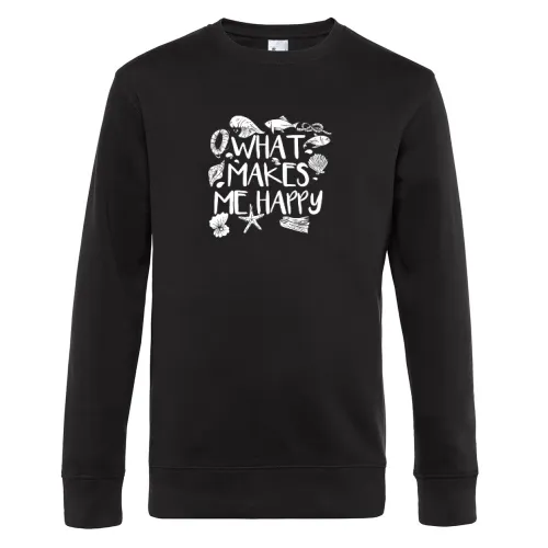 Meer Makes Me Happy Anker Moin Fisch Outfit Küste Sweat Männer King Crew Neck