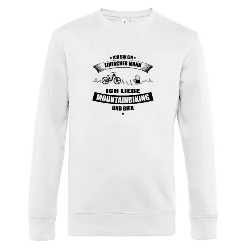 Mountainbiker Mann Liebt Mountainbike und Bier Ebike Sweat Männer King Crew Neck
