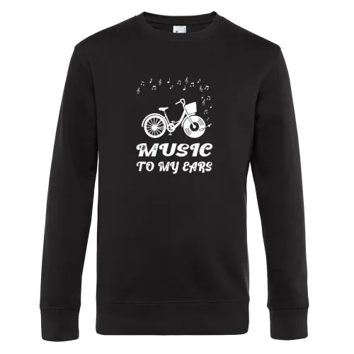Music To My Ears Fahrrad mit Vinyl Schallplatte Sweat Männer King Crew Neck