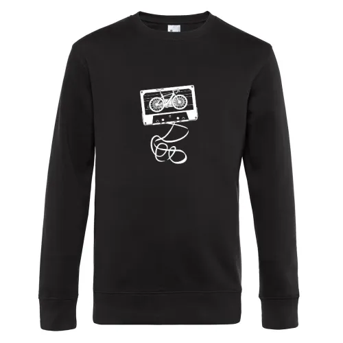 Musik Kassette Radfahrer DJ Tape Fahrrad Sweat Männer King Crew Neck