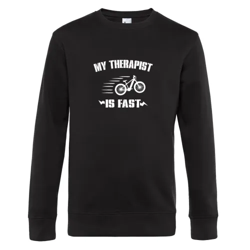 My Therapist Is Fast Ebiker E-Bike Radfahrer Sweat Männer King Crew Neck