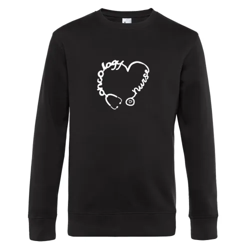Onkologie Krankenschwester Stethoskop Herz Kranken Sweat Männer King Crew Neck