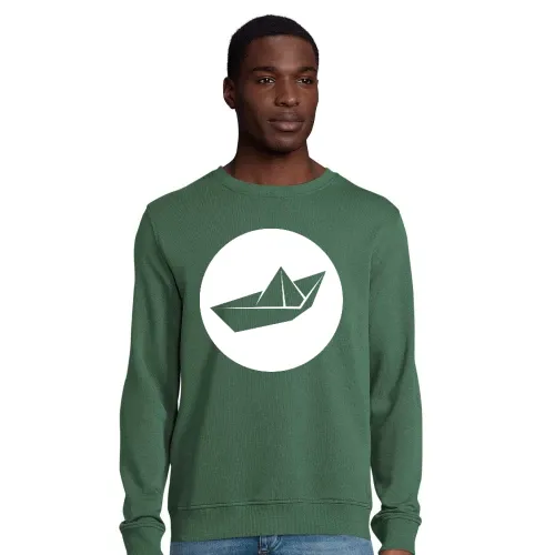 Papierschiff Origami Männer Sweat