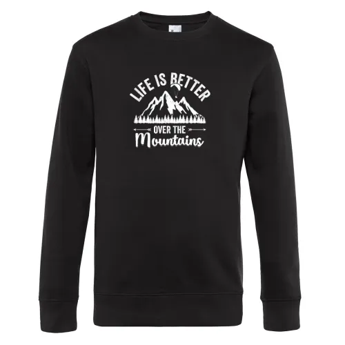 Paragliding Mountains Gleitschirmfliegen Motiv Sweat Männer King Crew Neck