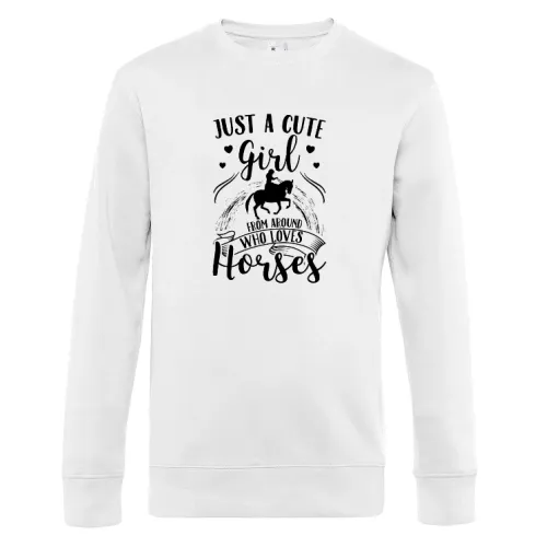 Pferde Mädchen Aus der Nachbarschaft Liebt Sweat Männer King Crew Neck