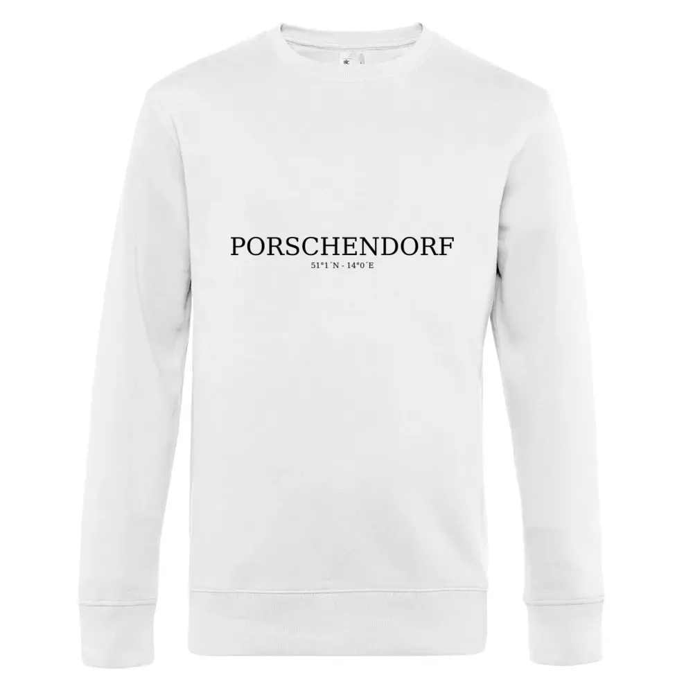  Männer Sweat mit Aufdruck 'Porschendorf Koordinaten'
