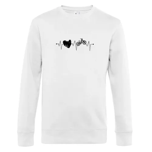 Radfahren mit Herz MTB Fahrradfahrer Herzschlag Sweat Männer King Crew Neck