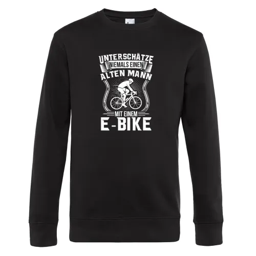Radfahrer Fahrradfahren E Bike Fahrrad Rentner Sweat Männer King Crew Neck