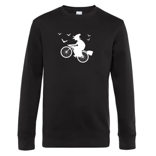 Radfahrer Fahrradfahrer Hexe Besen Halloween Witch Sweat Männer King Crew Neck