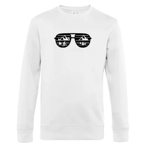 Radfahrer Mountainbiker Sonnenbrille Landschaft Sweat Männer King Crew Neck